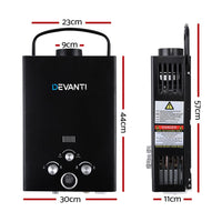 Dev King Outdoor Gas Hot Water Heater Portable Camping Shower 12V Pump Black Camping > Outdoor Kings Warehouse 