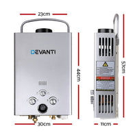 Dev King Outdoor Portable Gas Water Heater 8LPM Camping Shower Silver Camping > Outdoor Kings Warehouse 