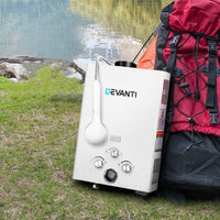 Dev King Portable Gas Water Heater 8LPM Outdoor Camping Shower White Camping > Outdoor Kings Warehouse 