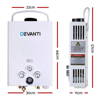 Dev King Portable Gas Water Heater 8LPM Outdoor Camping Shower White Camping > Outdoor Kings Warehouse 