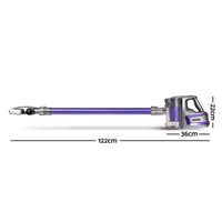 Devanti 150 Cordless Handheld Stick Vacuum Cleaner 2 Speed Purple And Grey Vacuum Cleaners Kings Warehouse 