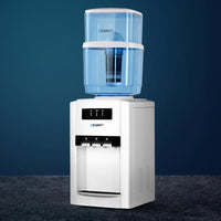 Devanti 22L Bench Top Water Cooler Dispenser Filter Purifier Hot Cold Room Temperature Three Taps Kitchen Appliances Kings Warehouse 