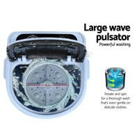 Devanti 3KG Mini Portable Washing Machine Shoes Wash Top Load Spin Camp Caravan Outdoor Kings Warehouse 