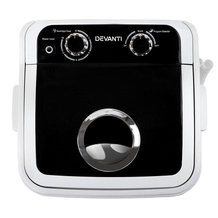 Devanti 4.6KG Mini Portable Washing Machine - Black Washers & Dryers Kings Warehouse 