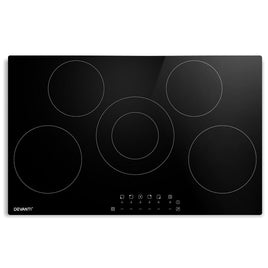 Devanti 90cm Ceramic Cooktop Electric Cook Top 5 Burner Stove Hob Touch Control 6-Zones Kings Warehouse 