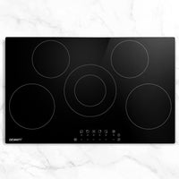 Devanti 90cm Ceramic Cooktop Electric Cook Top 5 Burner Stove Hob Touch Control 6-Zones Kings Warehouse 