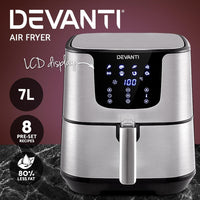 Devanti Air Fryer 7L LCD Fryers Oil Free Oven Airfryer Kitchen Healthy Cooker Kings Warehouse 