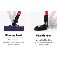 Devanti Cordless 150W Handstick Vacuum Cleaner - Red and Black Appliances Kings Warehouse 