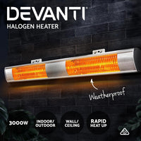 Devanti Electric Infrared Heater Outdoor Radiant Strip Heaters Halogen 3000W New Arrivals Kings Warehouse 