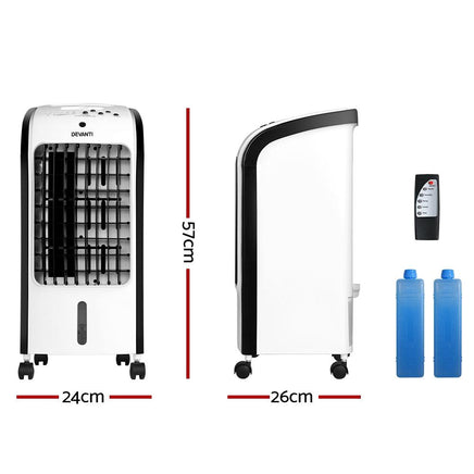 Devanti Evaporative Air Cooler Conditioner Portable 4L Cooling Fan Humidifier New Arrivals Kings Warehouse 