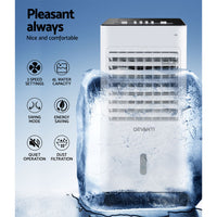 Devanti Evaporative Air Cooler Conditioner Portable 6L Cooling Fan Humidifier Air Conditioners Kings Warehouse 