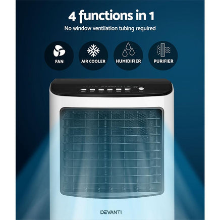 Devanti Evaporative Air Cooler Conditioner Portable 8L Cooling Fan Humidifier New Arrivals Kings Warehouse 