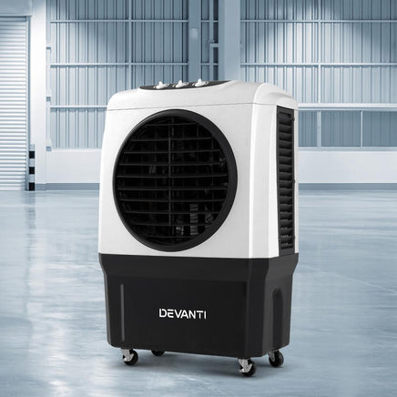 Devanti Evaporative Air Cooler Industrial Commercial Portable Water Fan Workshop Air Conditioners Kings Warehouse 