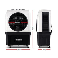 Devanti Evaporative Air Cooler Industrial Commercial Portable Water Fan Workshop Air Conditioners Kings Warehouse 