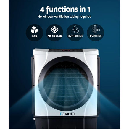 Devanti Evaporative Air Cooler Industrial Conditioner Commercial Fan Purifier Air Conditioners Kings Warehouse 