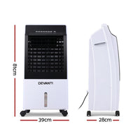 Devanti Evaporative Air Cooler Potable Fan Cooling Remote Control LED Display Kings Warehouse 