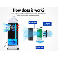 Devanti Evaporative Air Cooler Potable Fan Cooling Remote Control LED Display Kings Warehouse 