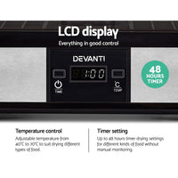 Devanti Food Dehydrator with 5 Trays - Silver Kings Warehouse 