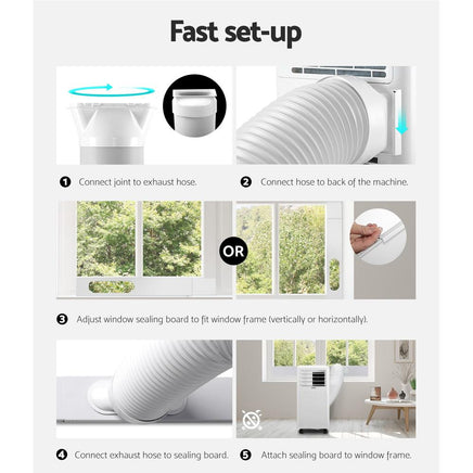 Devanti Portable Air Conditioner Cooling Mobile Fan Cooler Dehumidifier White 2000W New Arrivals Kings Warehouse 