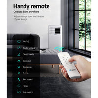 Devanti Portable Air Conditioner Cooling Mobile Fan Cooler Dehumidifier White 2000W New Arrivals Kings Warehouse 