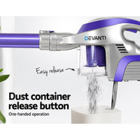 Devanti Stick Handheld Vacuum Cleaner Cordless Car Vacuum Cleaners HEPA Filters New Arrivals Kings Warehouse 