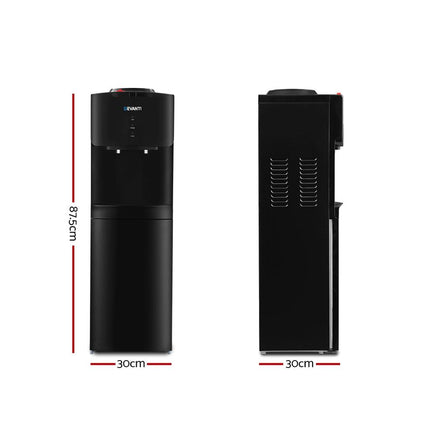 Devanti Water Cooler Dispenser Mains Bottle Stand Hot Cold Tap Office Black Kings Warehouse 