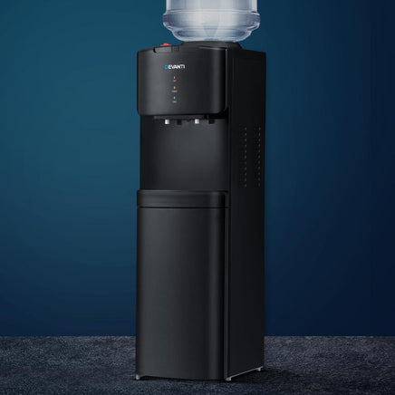 Devanti Water Cooler Dispenser Mains Bottle Stand Hot Cold Tap Office Black Kings Warehouse 