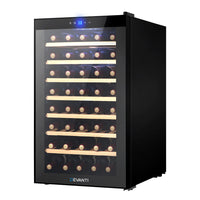 Devanti Wine Cooler Compressor Fridge Chiller Storage Cellar 51 Bottle Black Appliances Supplies Kings Warehouse 