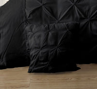 Diamond Pintuck Premium Ultra Soft Cushion Covers 2-Pack - Black Kings Warehouse 