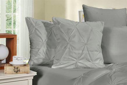 Diamond Pintuck Premium Ultra Soft Cushion Covers 2-Pack - Grey Kings Warehouse 
