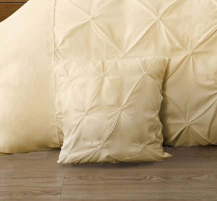 Diamond Pintuck Premium Ultra Soft Cushion Covers 2-Pack - Yellow Cream Kings Warehouse 