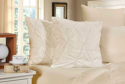 Diamond Pintuck Premium Ultra Soft Cushion Covers 2-Pack - Yellow Cream Kings Warehouse 