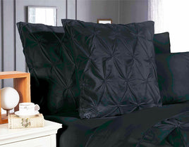 Diamond Pintuck Premium Ultra Soft European Pillowcases 2-Pack - Black Kings Warehouse 