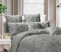 Diamond Pintuck Premium Ultra Soft European Pillowcases 2-Pack - Grey Kings Warehouse 