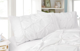 Diamond Pintuck Premium Ultra Soft Queen size Pillowcases 2-Pack -White Kings Warehouse 