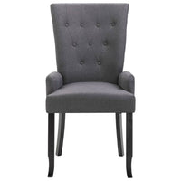 Dining Chair with Armrests Dark Grey Fabric Dining Kings Warehouse 