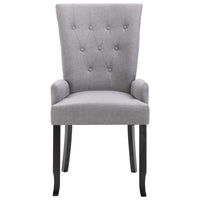Dining Chair with Armrests Light Grey Fabric Kings Warehouse 