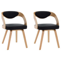 Dining Chairs 2 pcs Black Bent Wood and Faux Leather dining Kings Warehouse 
