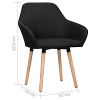 Dining Chairs 2 pcs Black Fabric dining Kings Warehouse 
