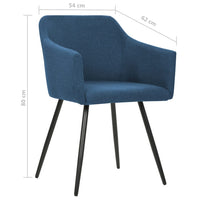 Dining Chairs 2 pcs Blue Fabric dining Kings Warehouse 