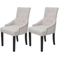 Dining Chairs 2 pcs Cream Fabric Kings Warehouse 