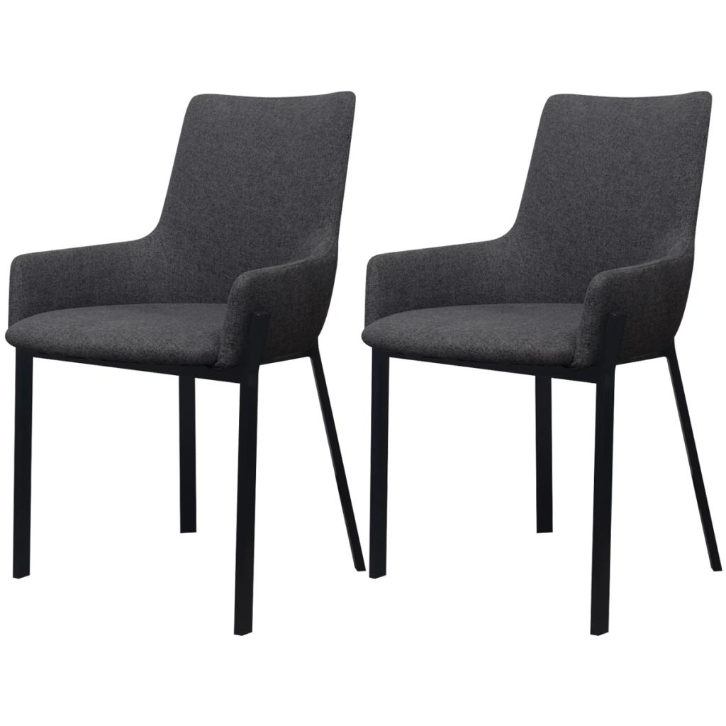 Dining Chairs 2 pcs Dark Grey Fabric Kings Warehouse 
