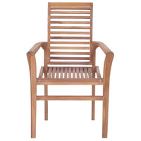 Dining Chairs 2 pcs with Cream White Cushions Solid Teak Wood Kings Warehouse 