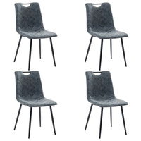 Dining Chairs 4 pcs Black Faux Leather dining Kings Warehouse 
