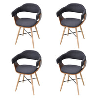 Dining Chairs 4 pcs Dark Grey Bent Wood and Fabric Kings Warehouse 