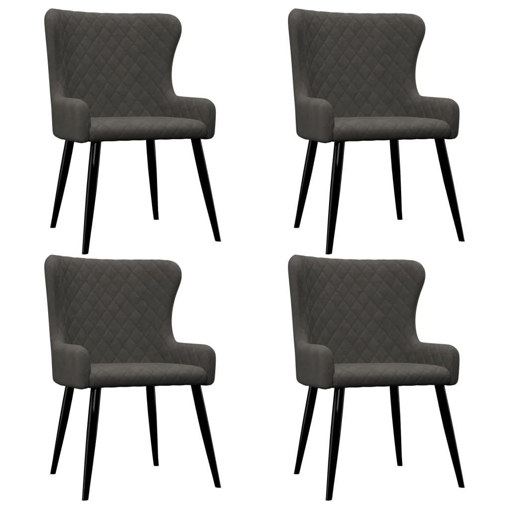 Dining Chairs 4 pcs Grey Velvet Kings Warehouse 