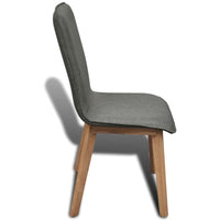 Dining Chairs 4 pcs Light Grey Fabric and Solid Oak Wood Kings Warehouse 