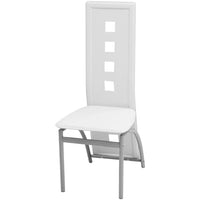 Dining Chairs 4 pcs White Faux Leather Kings Warehouse 