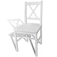 Dining Chairs 4 pcs White Pinewood Kings Warehouse 