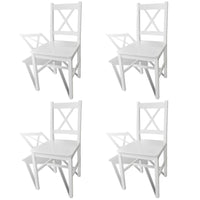 Dining Chairs 4 pcs White Pinewood Kings Warehouse 